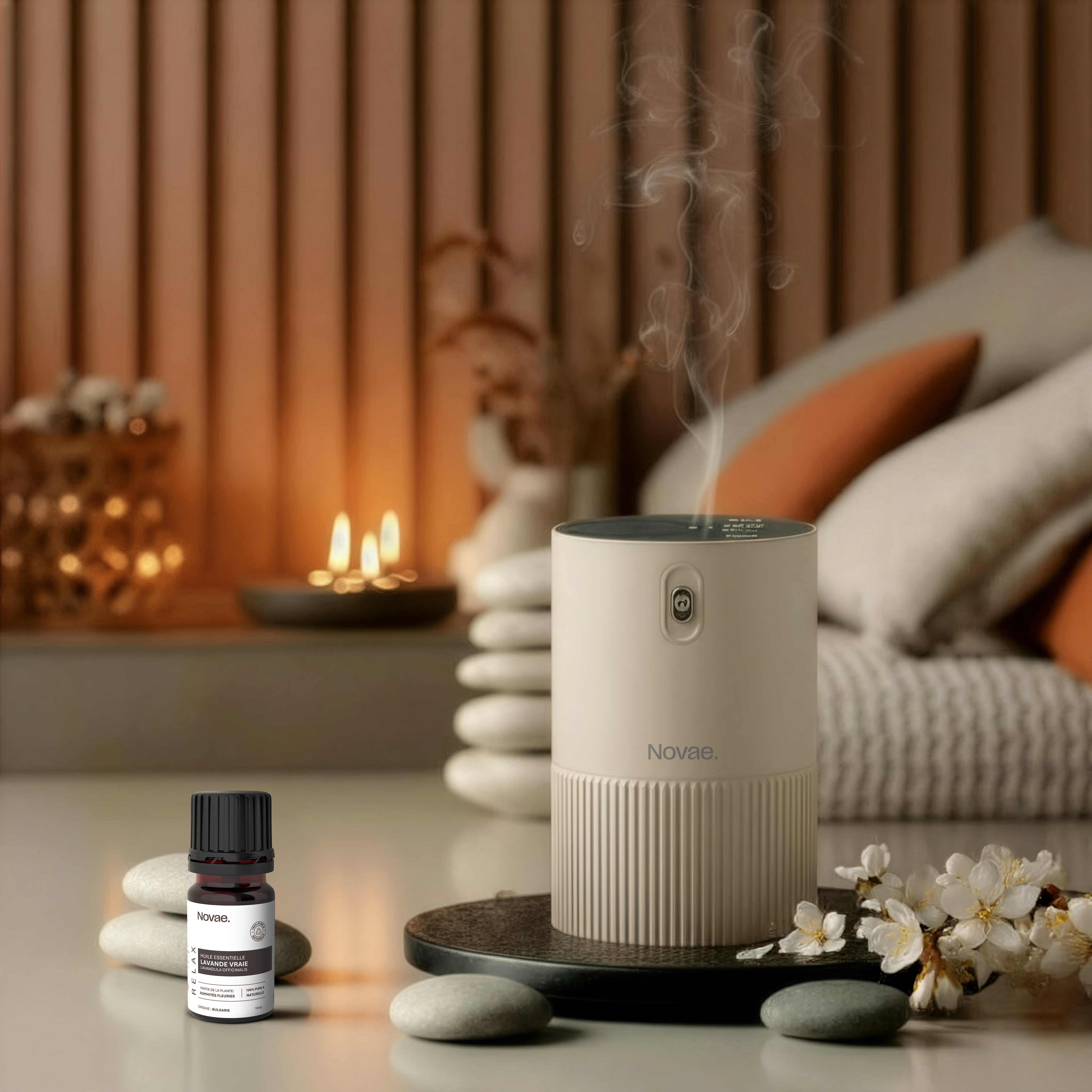 Diffuseur huile essentielle - Beige Novae.